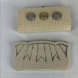 Vintage Pearl Clutch Bags Silver Gold Embellished